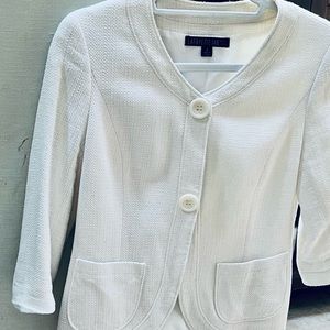 LAFAYETTE 148 Ivory White Tweed Jacket Sz 4